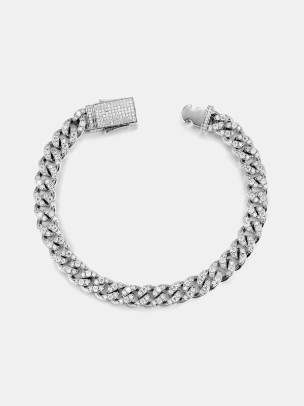 925 Sterling Silver Moissanite Cuban Bracelet