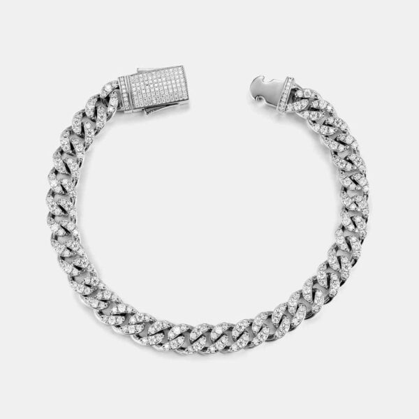 925 Sterling Silver Moissanite Cuban Bracelet