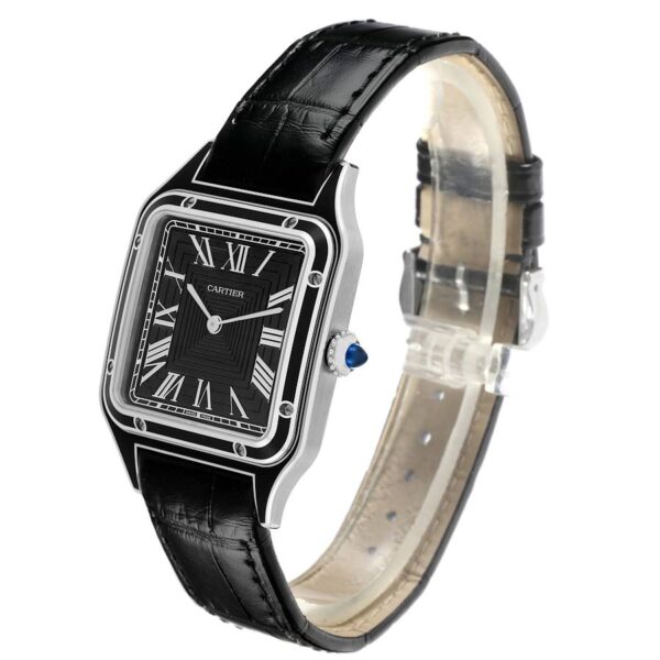 Cartier Santos Dumont Large Black Strap Steel Mens Watch WSSA0046 Unworn - Image 4