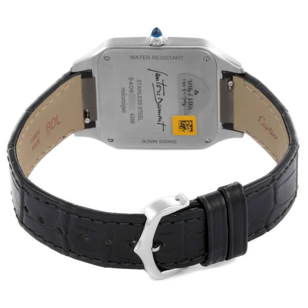 Cartier Santos Dumont Large Black Strap Steel Mens Watch WSSA0046 Unworn - Image 9