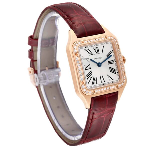 Cartier Santos Dumont Rose Diamond Bezel Ladies Watch WJSA0017 Box Card - Image 3