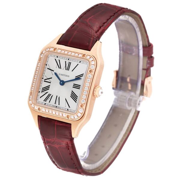 Cartier Santos Dumont Rose Diamond Bezel Ladies Watch WJSA0017 Box Card - Image 4