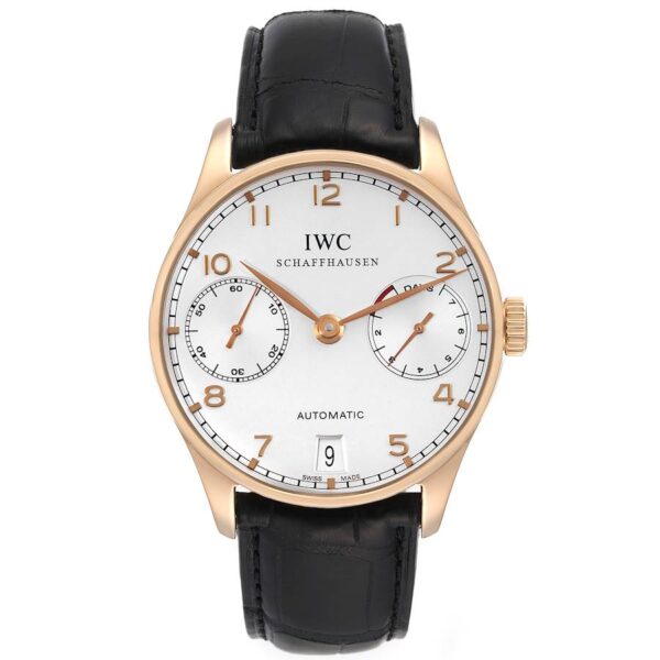 IWC Portugieser Automatic Rose Gold Silver Dial Mens Watch IW500701 - Image 9
