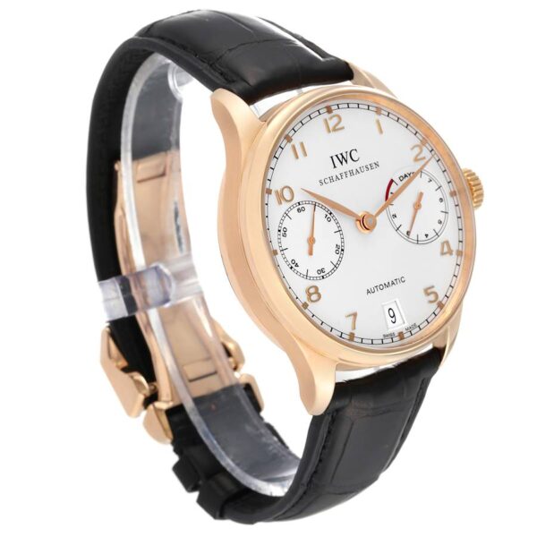 IWC Portugieser Automatic Rose Gold Silver Dial Mens Watch IW500701 - Image 7