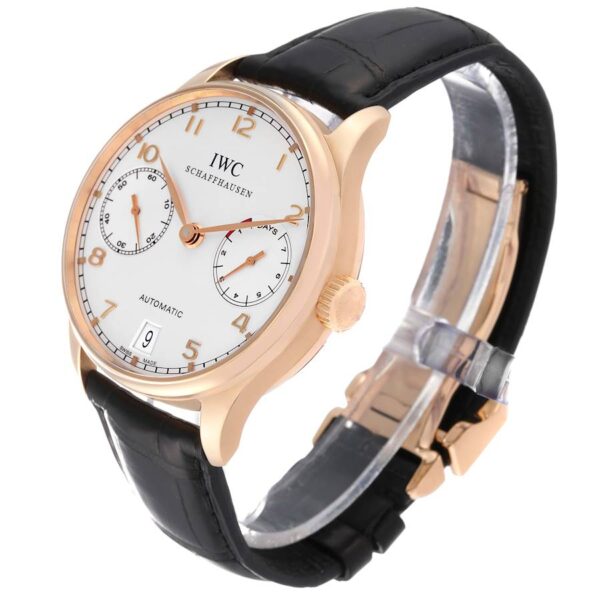 IWC Portugieser Automatic Rose Gold Silver Dial Mens Watch IW500701 - Image 6