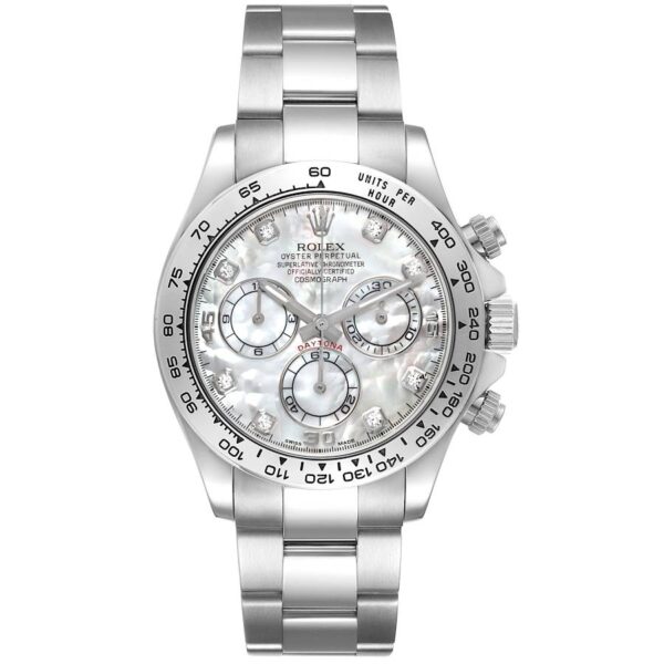 Rolex Cosmograph Daytona White Gold MOP Diamond Dial Mens Watch 116509 Box Card - Image 13