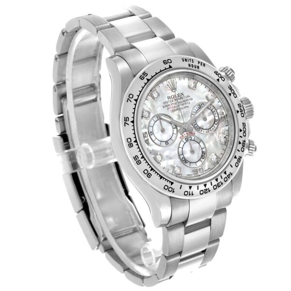 Rolex Cosmograph Daytona White Gold MOP Diamond Dial Mens Watch 116509 Box Card - Image 12