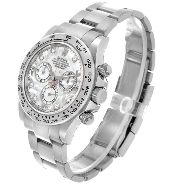 Rolex Cosmograph Daytona White Gold MOP Diamond Dial Mens Watch 116509 Box Card - Image 11