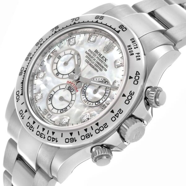 Rolex Cosmograph Daytona White Gold MOP Diamond Dial Mens Watch 116509 Box Card - Image 10