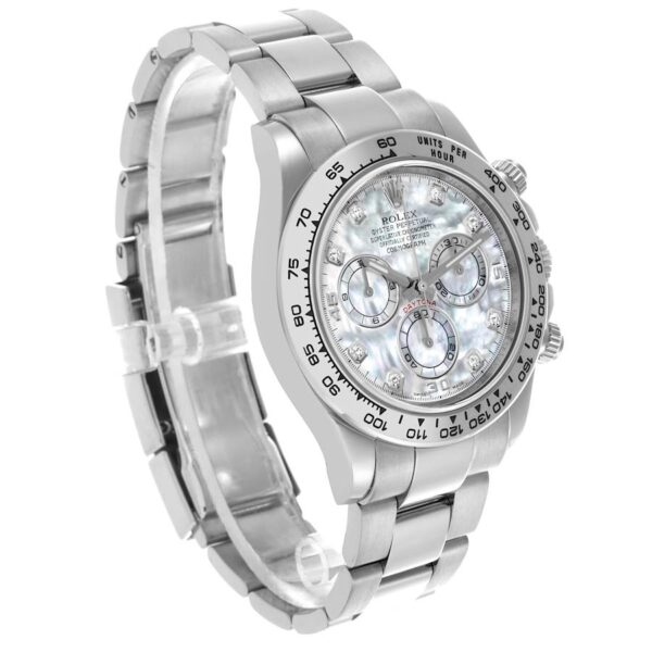 Rolex Cosmograph Daytona White Gold Mother of Pearl Diamond Dial Mens Watch 116509 - Image 2