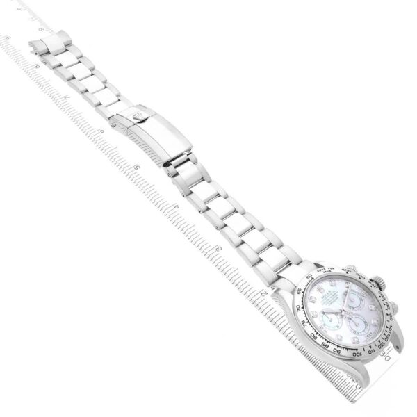 Rolex Cosmograph Daytona White Gold Mother of Pearl Diamond Dial Mens Watch 116509 - Image 5