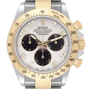 Rolex Daytona Cosmograph Panda Dial Steel Yellow Gold Mens Watch 116523