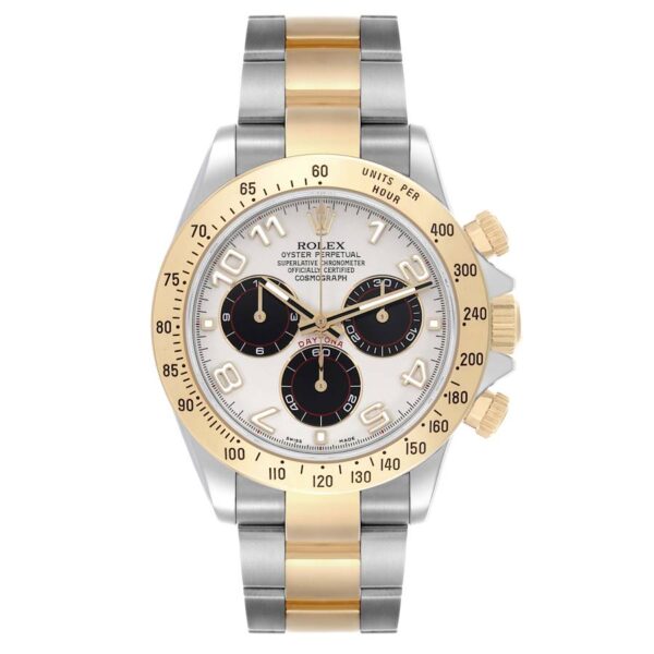 Rolex Daytona Cosmograph Panda Dial Steel Yellow Gold Mens Watch 116523 - Image 12