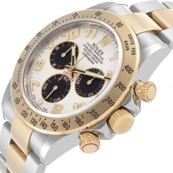 Rolex Daytona Cosmograph Panda Dial Steel Yellow Gold Mens Watch 116523 - Image 8
