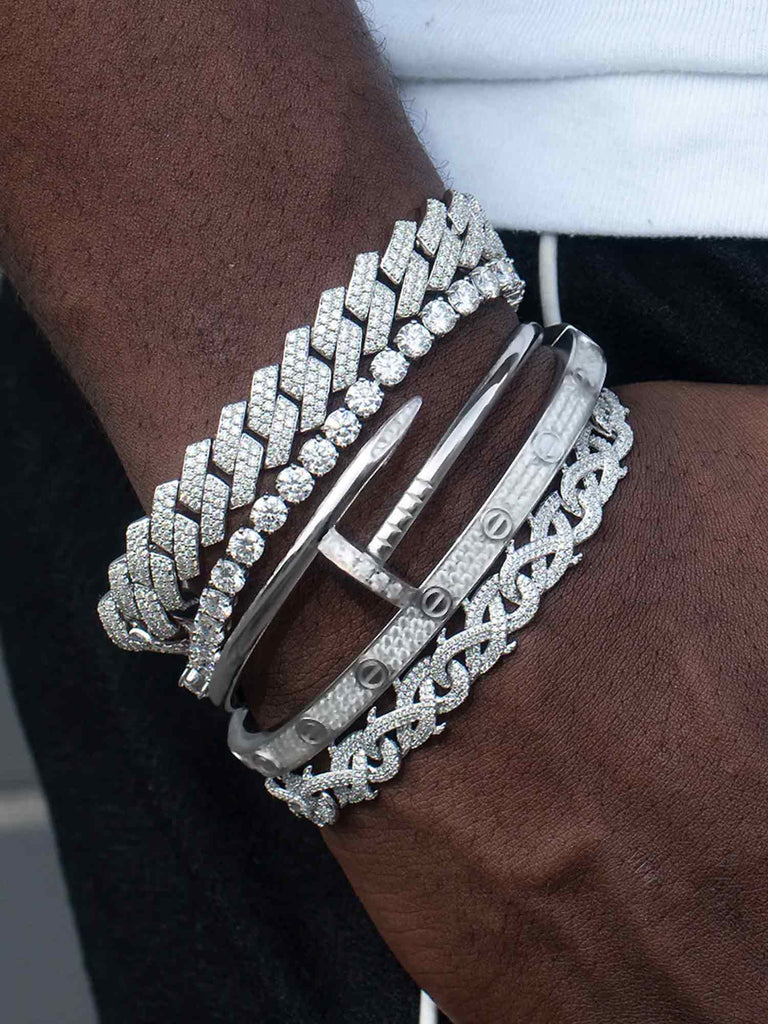 Made To Order Moissanite Nail Bracelet Or Bangle Bracelet