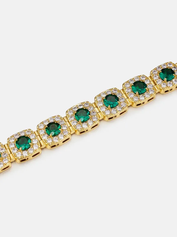 Moissanite Emerald Cushion Cut Bracelet