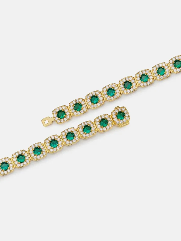 Moissanite Emerald Cushion Cut Bracelet