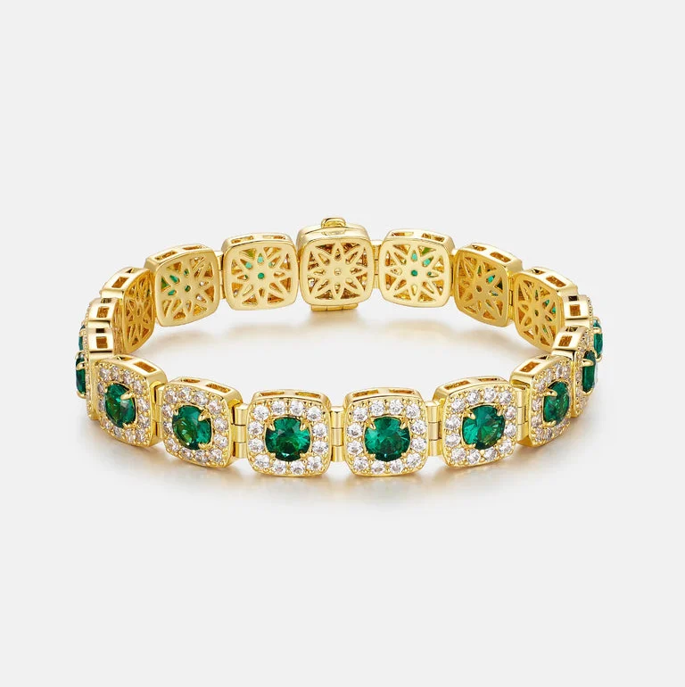 Moissanite Emerald Cushion Cut Bracelet