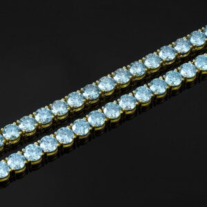 Rare Blue Moissanite Tennis Chain