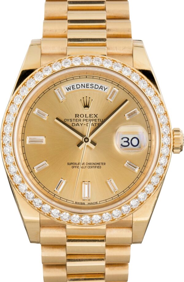 Rolex Day-Date 40 Ref 228348 Champagne Diamond Dial