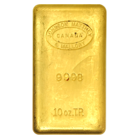 10 oz Hand Poured Gold Bar | Johnson Matthey