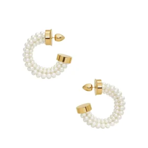 glass-pearl hoop earrings