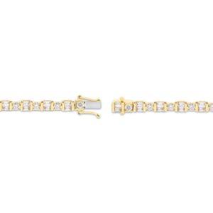 Round & Baguette-Cut Diamond Bracelet 5 ct tw 14K Yellow Gold 7.25"