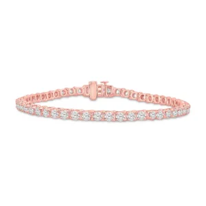 Diamond Tennis Bracelet 5 ct tw Round-cut 10K Rose Gold 7"