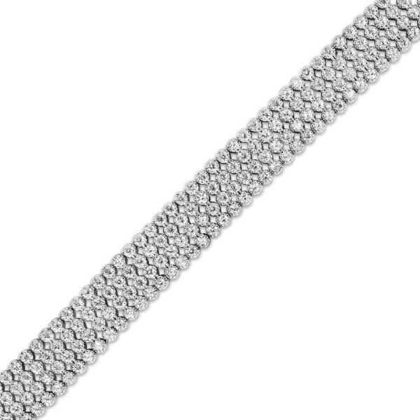 Diamond Four-Row Tennis Bracelet 7 ct tw 14K White Gold 7" - Image 4