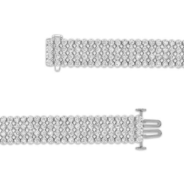 Diamond Four-Row Tennis Bracelet 7 ct tw 14K White Gold 7" - Image 3
