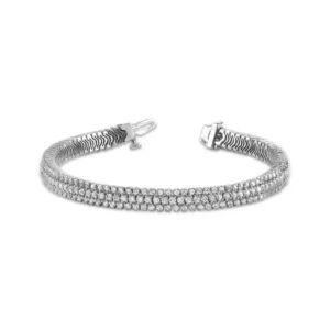 Diamond Three-Row Tennis Bracelet 5 ct tw 14K White Gold 7"