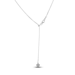 Box Chain Necklace Solid 14K White Gold 22"