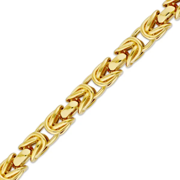 Byzantine Chain Bracelet 5.85mm Solid 10K Yellow Gold 8.5" - Image 2