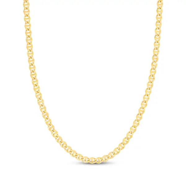 Anchor Chain Necklace 4.2mm Solid 14K Yellow Gold 22"
