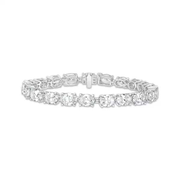 KAY Lab-Grown Diamonds Oval-Cut Tennis Bracelet 21 ct tw 14K White Gold 7"