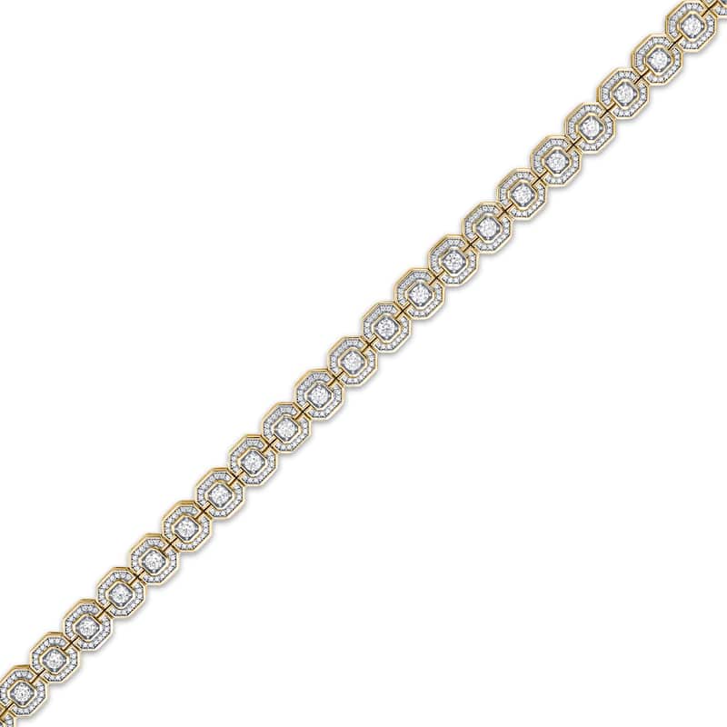 Men's KAY Lab-Grown Diamonds Octagon Link Bracelet 5 ct tw 10K Yellow Gold 8.5" - Image 4