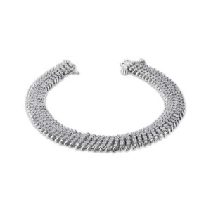Diamond S-Link Bracelet 5 ct tw 14K White Gold 7"