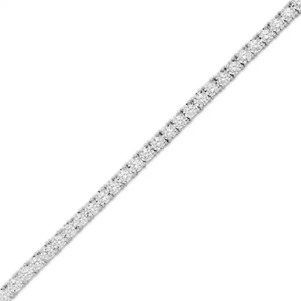 Diamond Tennis Bracelet 4 ct tw 10K White Gold 7" - Image 4