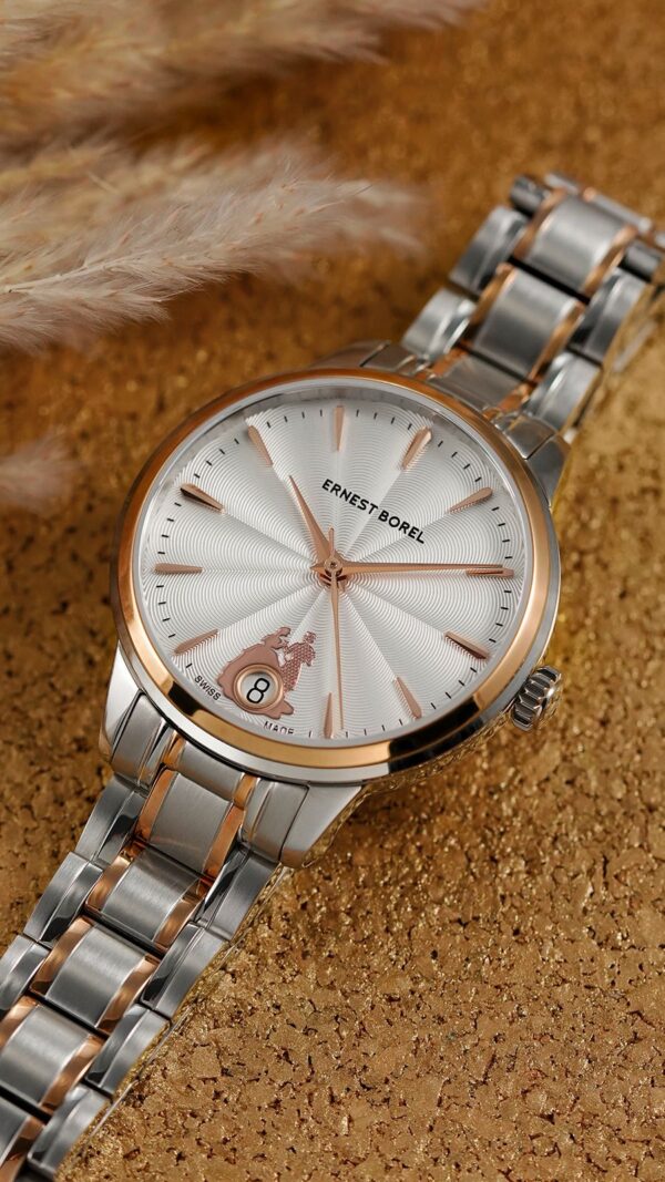 Ernest Borel Heartful Automatic Women watch in Round case & Silver Dial