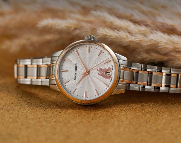 Ernest Borel Heartful Automatic Women watch in Round case & Silver Dial