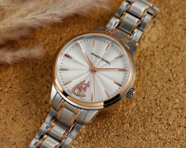 Ernest Borel Heartful Automatic Women watch in Round case & Silver Dial