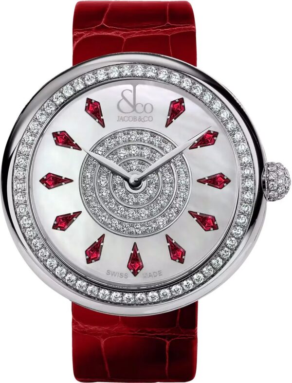 Jacob & Co. Brilliant Quartz Women watch in Round case & Mother-of-Pearl Dial