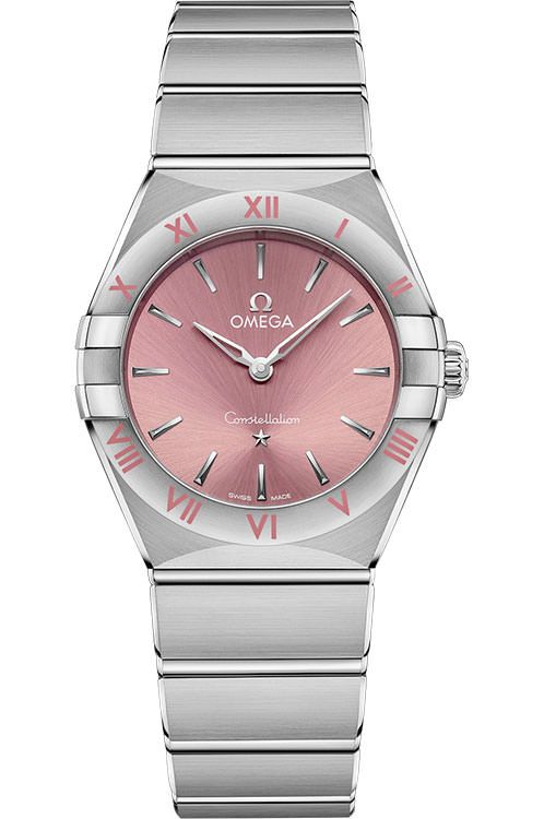 Omega Constellation Quartz Women watch in Round case & Pink Dial